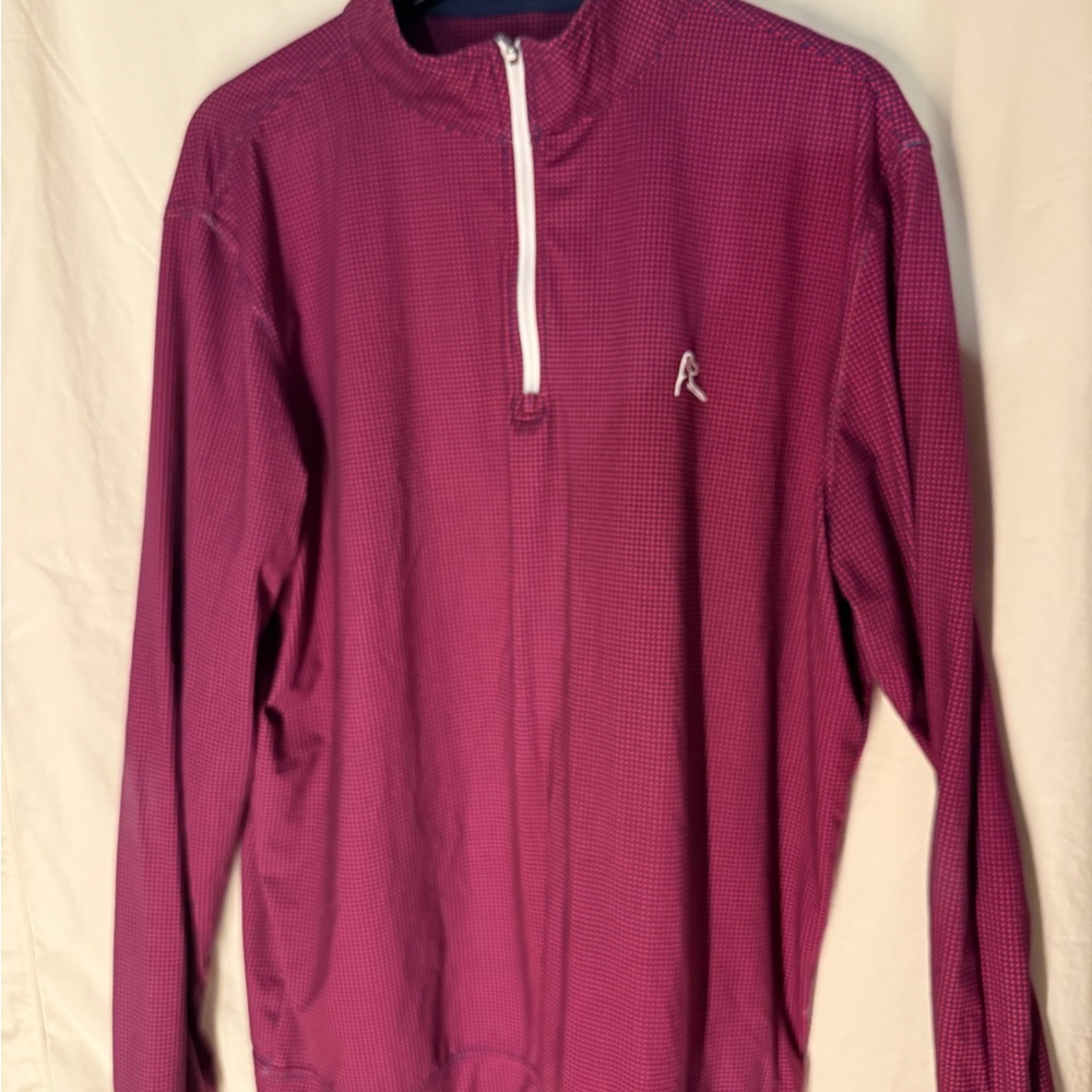 Rhoback  Burgundy & Blue Plaid Quarter-Zip Pullover
